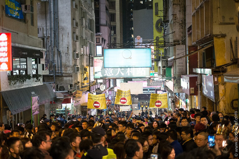 Christmas in Hong Kong two views of the street celebrations-19
