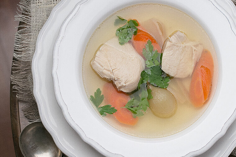 If you would like to eat something light, then chicken broth from Alexei Shvets is what you need.